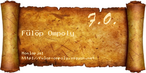 Fülöp Ompoly névjegykártya